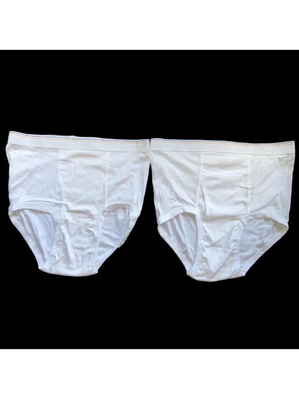 Vintage Tighty Whities Fruit of the Loom Blue Gold Stripe NOS 38-40 LOT OF 2